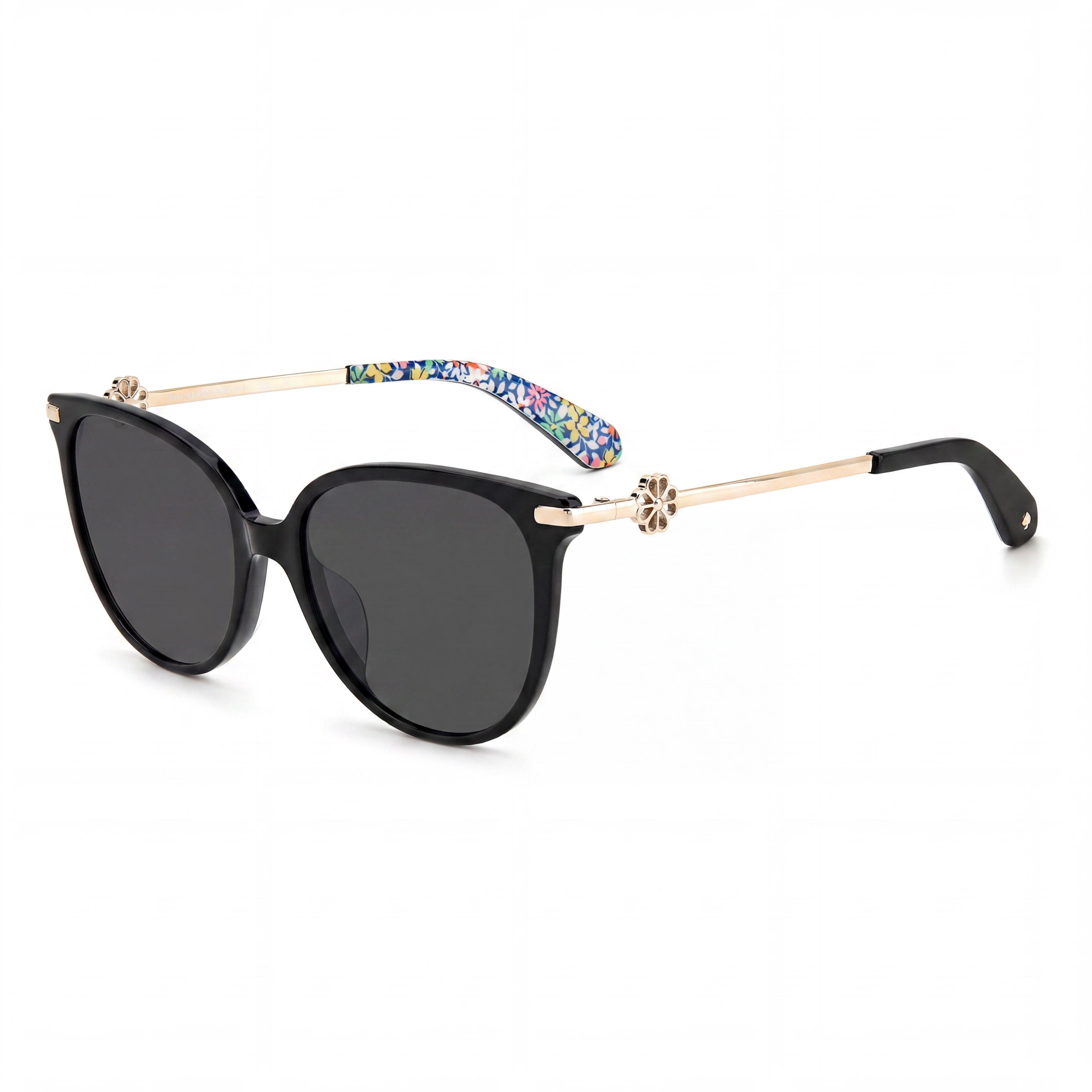 Kate Spade New York Women's Fashionable Classic Plastic UV Protection Non-Polarized Sunglasses Black Gray Frame Gray Lens 60mm, Photo 1