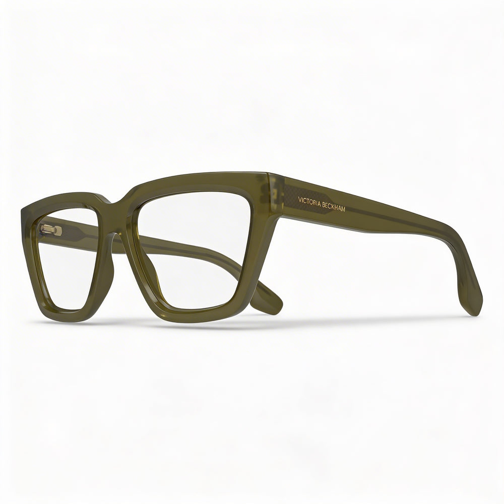Gafas de sol Victoria Beckham para mujer, estilo moderno VB2658, con montura de acetato color oliva y lentes oliva a juego, tamaño 53 mm