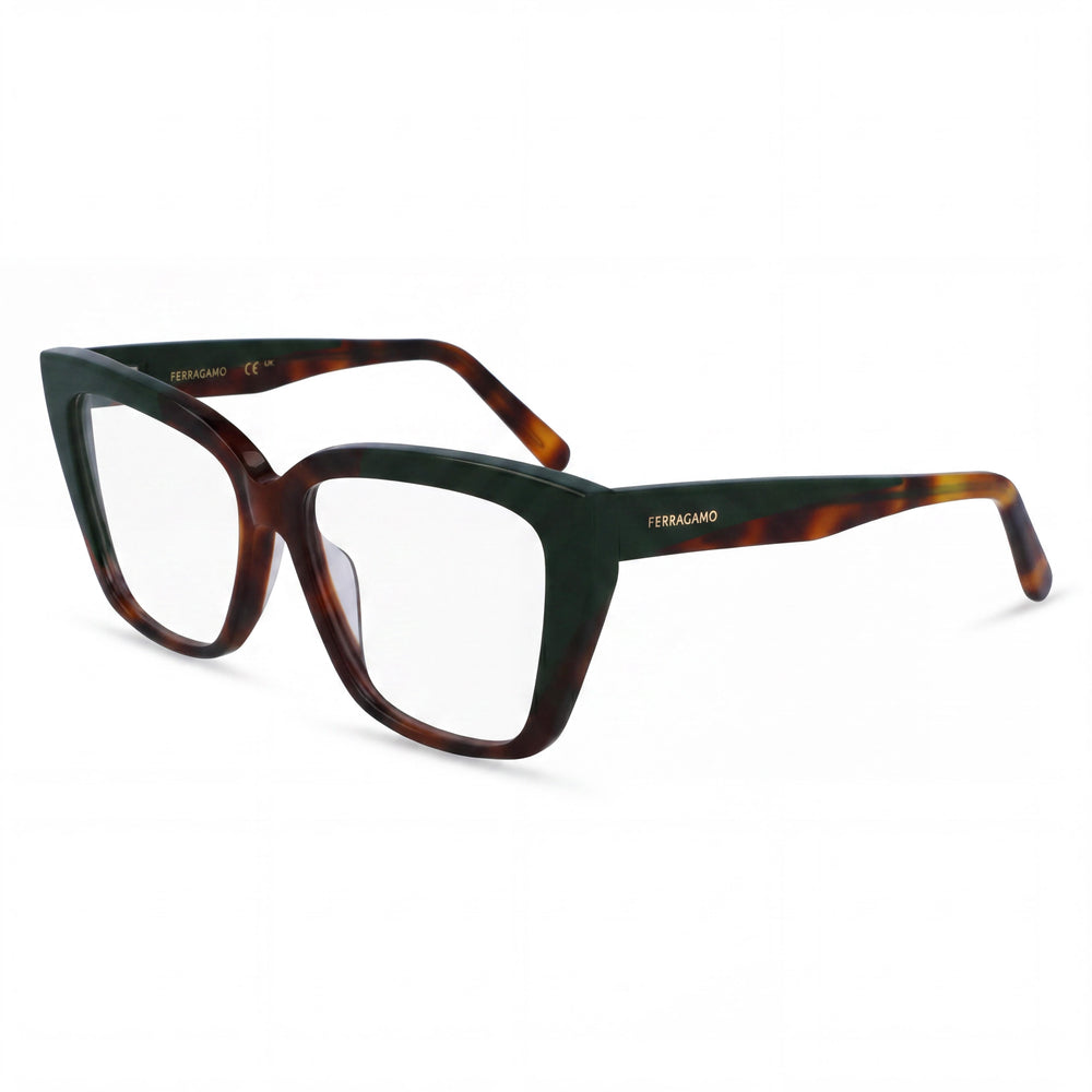 Salvatore Ferragamo Sf2939n Gafas de hombre de acetato Carey Verde Oscuro 54mm