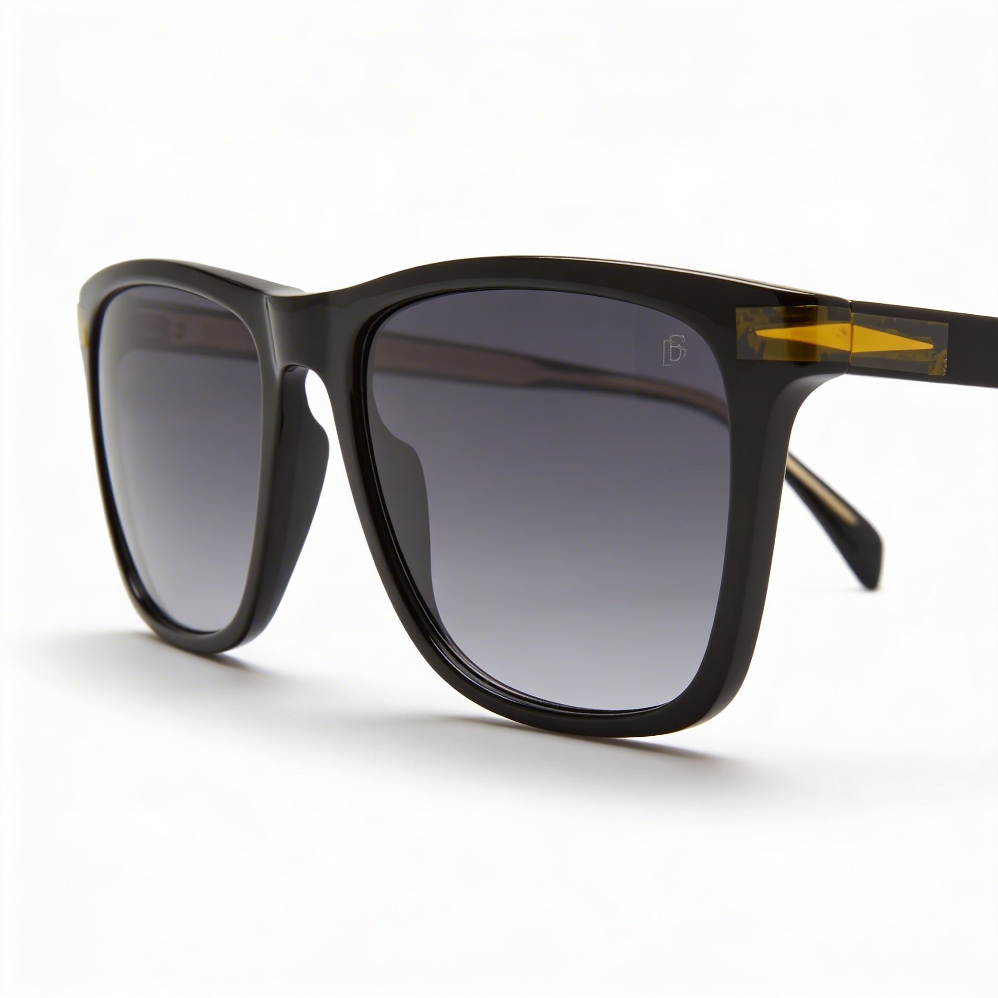 David Beckham DB 1092/S Unisex Rectangular Plastic Black Dark Grey Shaded Non-Polarized UV Protected Sunglasses 55-17-145, Photo 2