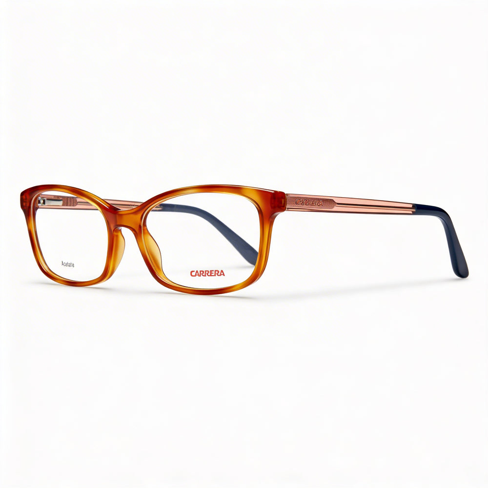 Gafas de vista Carrera Modern Havana Peach de acetato rectangulares para mujer con lentes de 52 mm de ancho y patillas de 140 mm