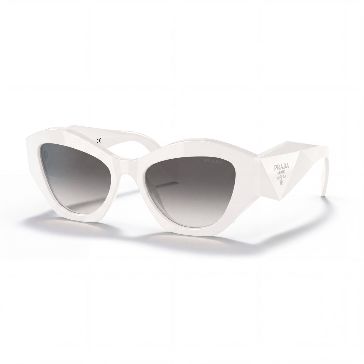 Prada 0pr 07ys Women's White Grey Shaded Polycarbonate Frame Grey Shaded Non-Polarized 100% UV Protection 53mm, Photo 1