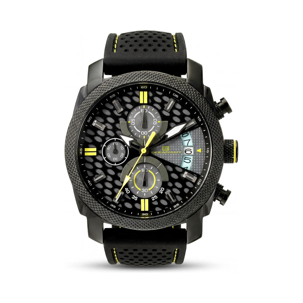 Oceanaut OC2322 Reloj cronógrafo Kryptonite para hombre, con fecha, caja de acero inoxidable negra y gris, correa de caucho de 42 mm