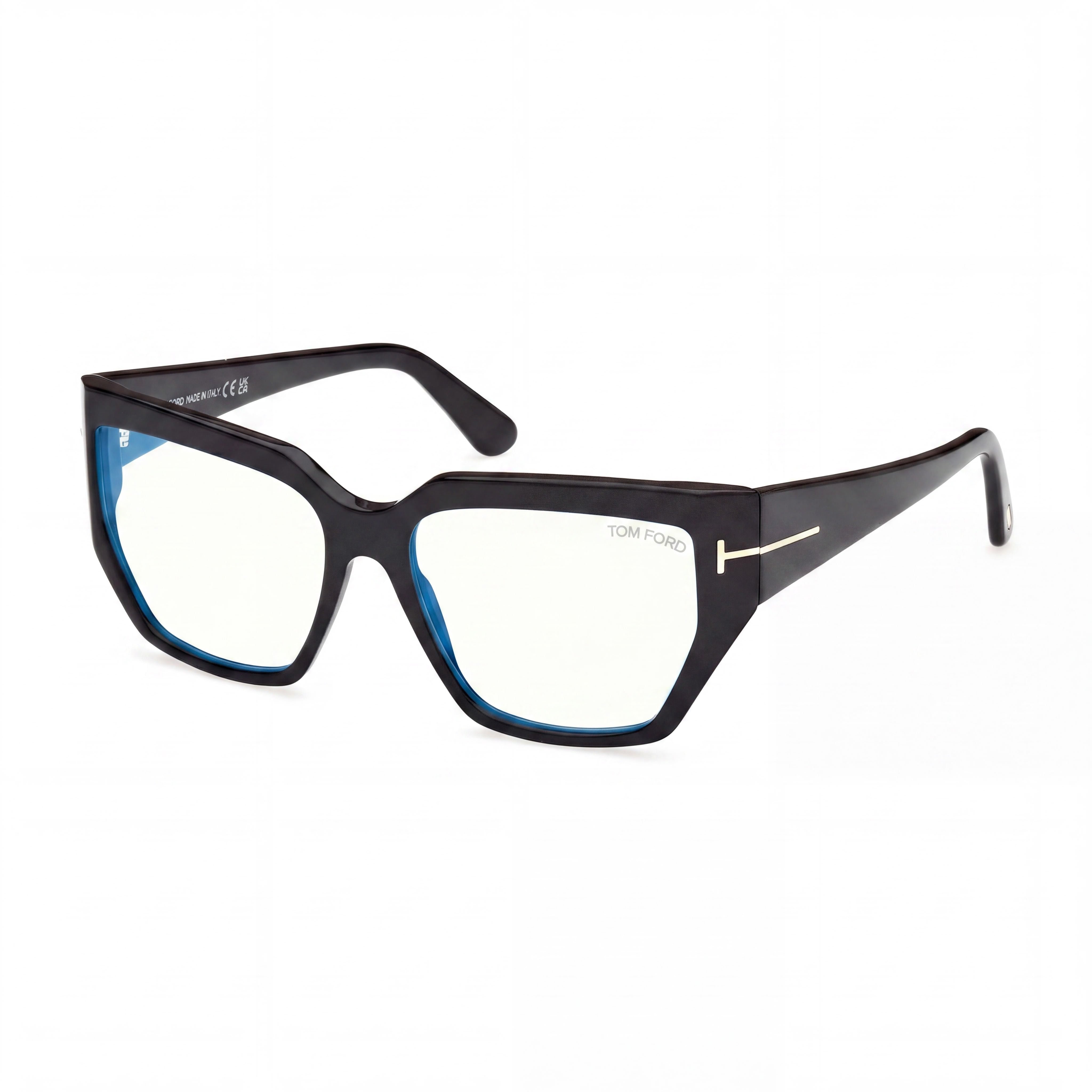 Tom Ford FT 5951-B BLUE BLOCK Unisex Shiny Black Acetate Blue Light Blocking Eyeglasses 54mm, Photo 1