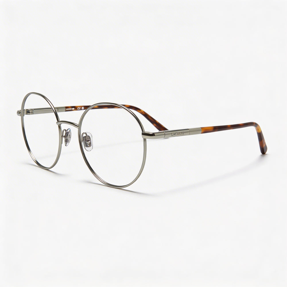 Gafas Lacoste L2310 Casual Unisex con montura ovalada de metal y lentes de policarbonato, gris plomo mate, 53 mm