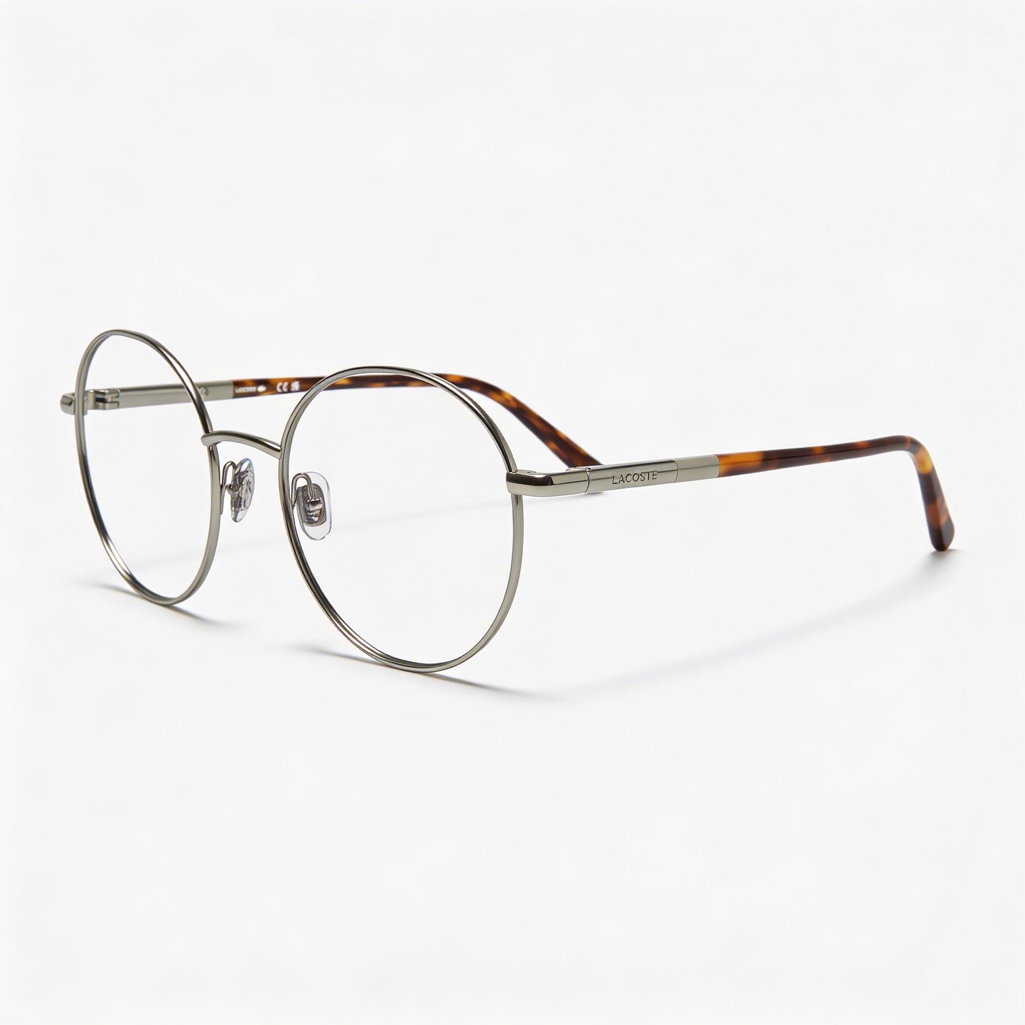 Gafas Lacoste L2310 Casual Unisex con montura ovalada de metal y lentes de policarbonato, gris plomo mate, 53 mm, Photo 1