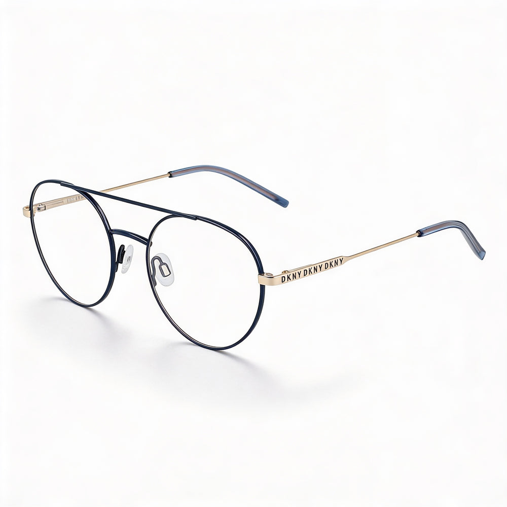 DKNY Modern Women's Sunglasses with Navy Gold Alloy Steel Frame and Navy Gold Polycarbonate Lenses, 51mm