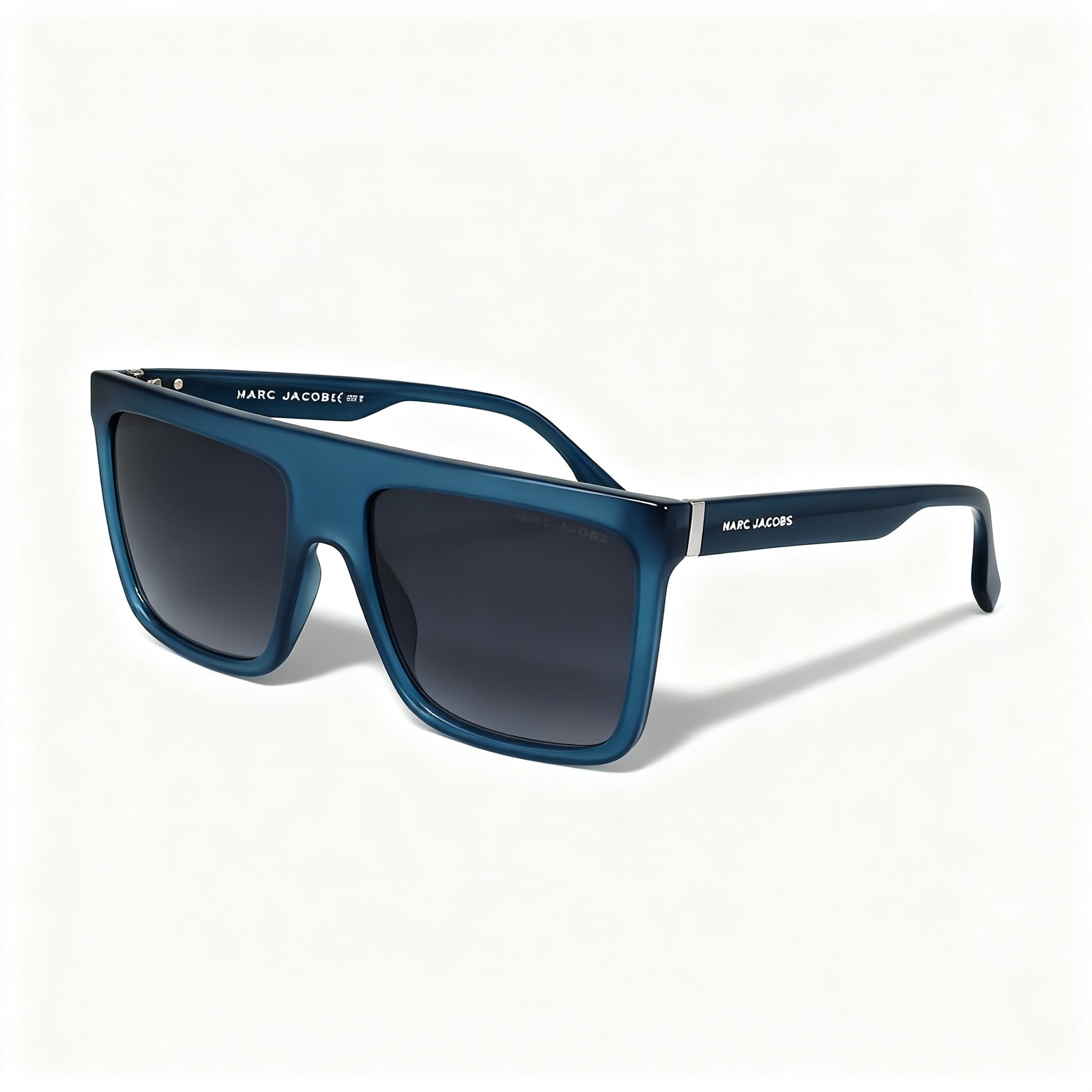 Marc Jacobs Classic Unisex Grey Plastic Browline Frame Blue Non-Polarized UV Protection Sunglasses 57mm