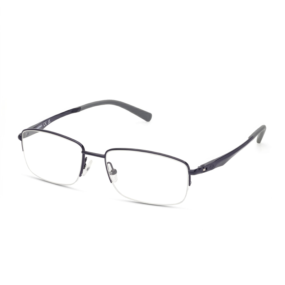 Monturas de gafas Harley-Davidson modernas y resistentes para hombre, acabado azul mate: diseñadas para la carretera.