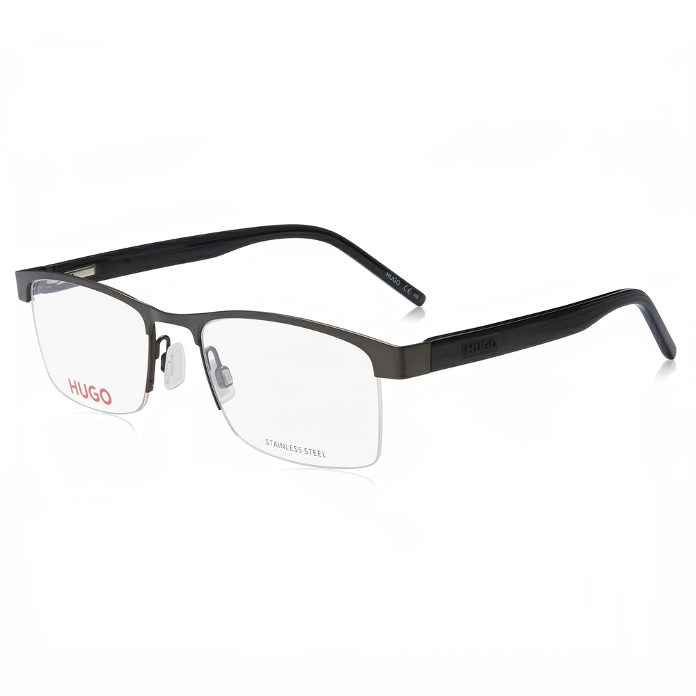 Gafas de sol HUGO Hg 1199 de acero inoxidable para hombre, montura en negro rutenio con lentes en negro mate, tamaño 53 mm