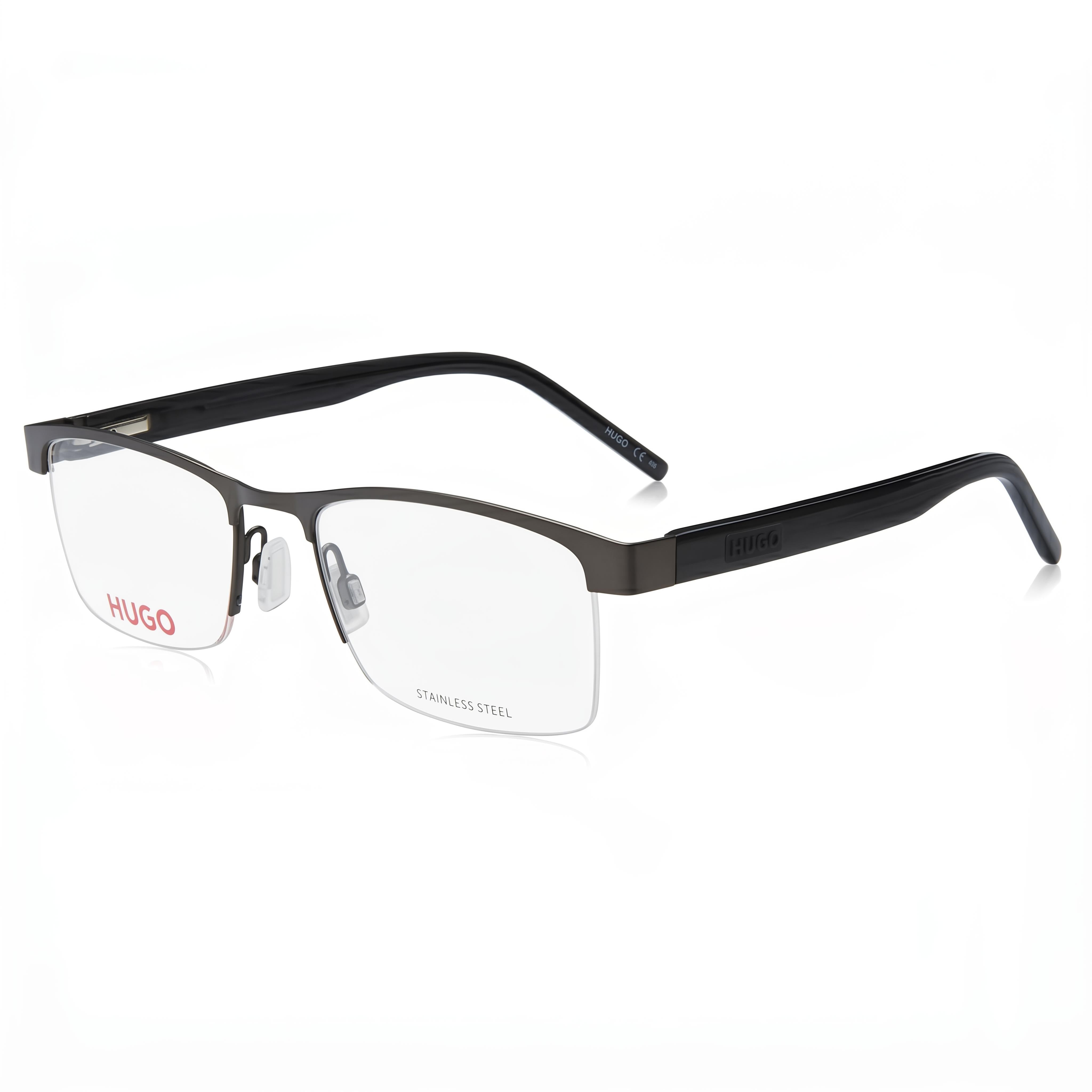 Gafas de sol HUGO Hg 1199 de acero inoxidable para hombre, montura en negro rutenio con lentes en negro mate, tamaño 53 mm, Photo 1