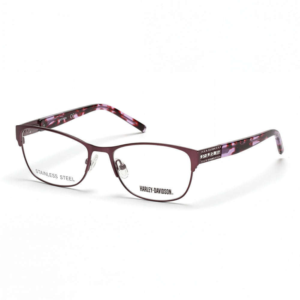 Harley-Davidson Hd0540 Gafas Metálicas Unisex Violeta Mate Havana Lente de Policarbonato Transparente 54-16-135