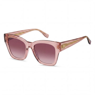 Tommy Hilfiger Women's Th 2156/S Pink Acetate Frame Sunglasses with Pink Doubleshade Non-Polarized Lenses 100% UV Protection 52mm