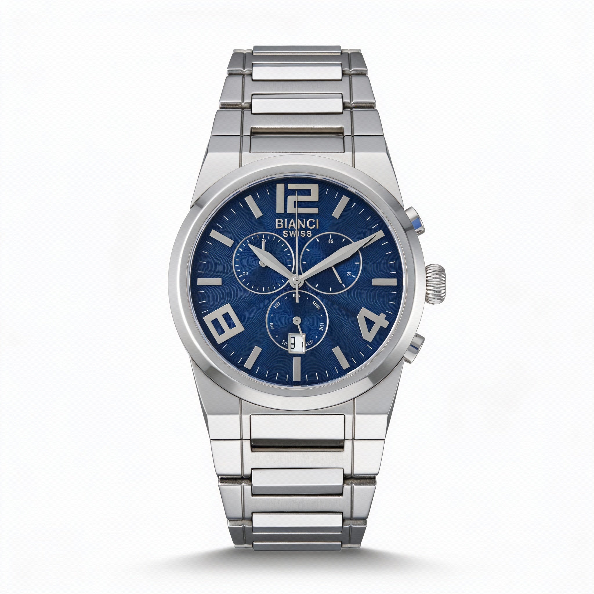 Roberto Bianci Men's Analog Watch Blue Dial Swiss Quartz Stainless Steel Scratch-Resistant Sapphire Water Resistant, Photo 1