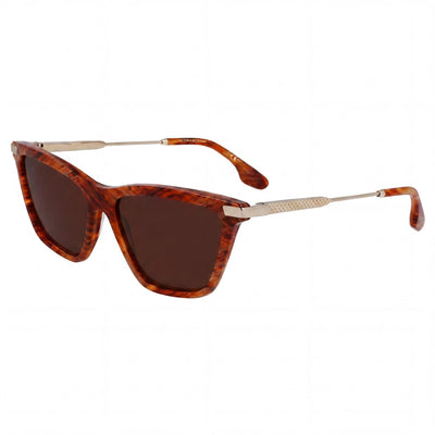 Victoria Beckham Modern Women's Sunglasses featuring Acetate Frame in Amber Horn with Polycarbonate Lenses, 57mm