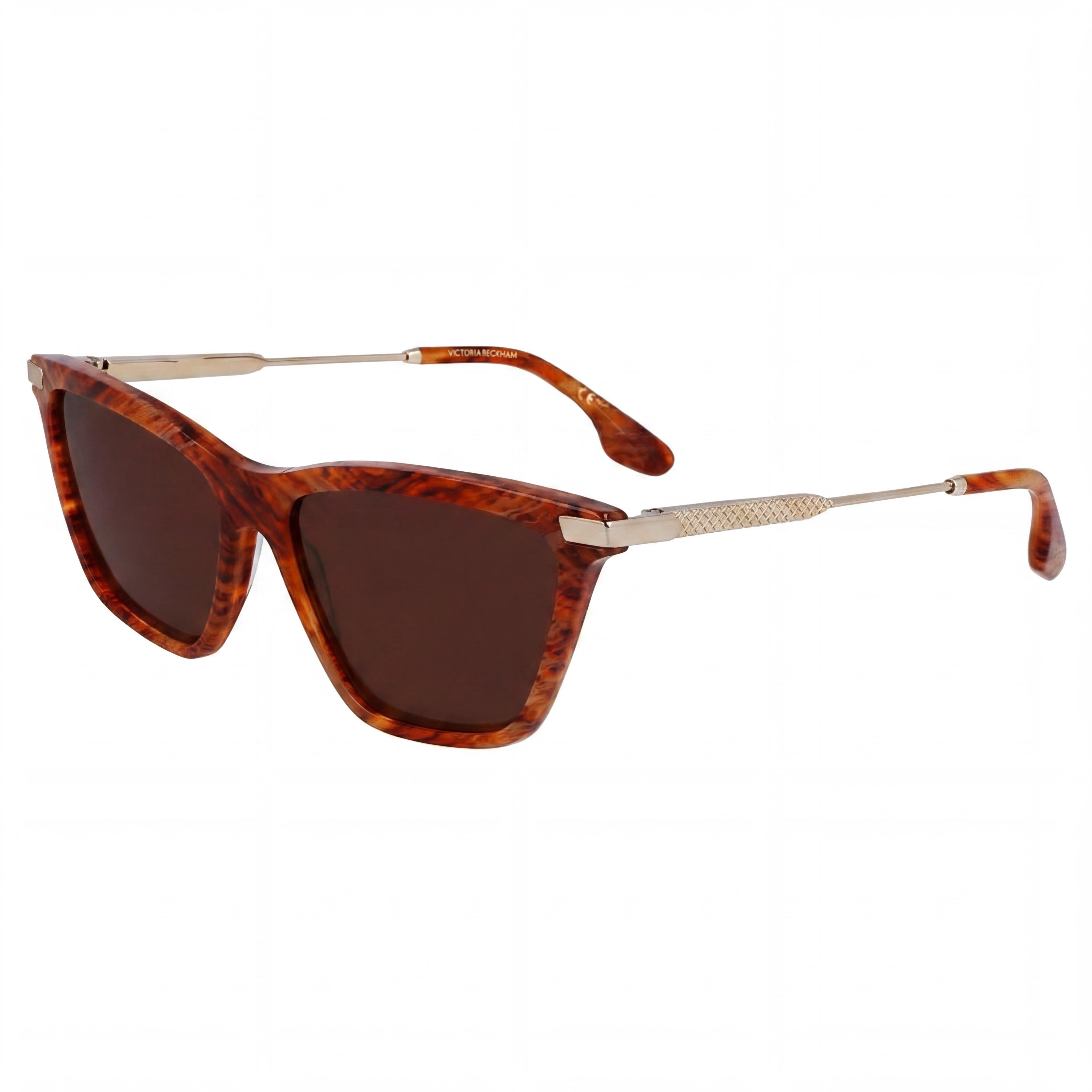 Victoria Beckham Modern Women's Sunglasses featuring Acetate Frame in Amber Horn with Polycarbonate Lenses, 57mm, Photo 1