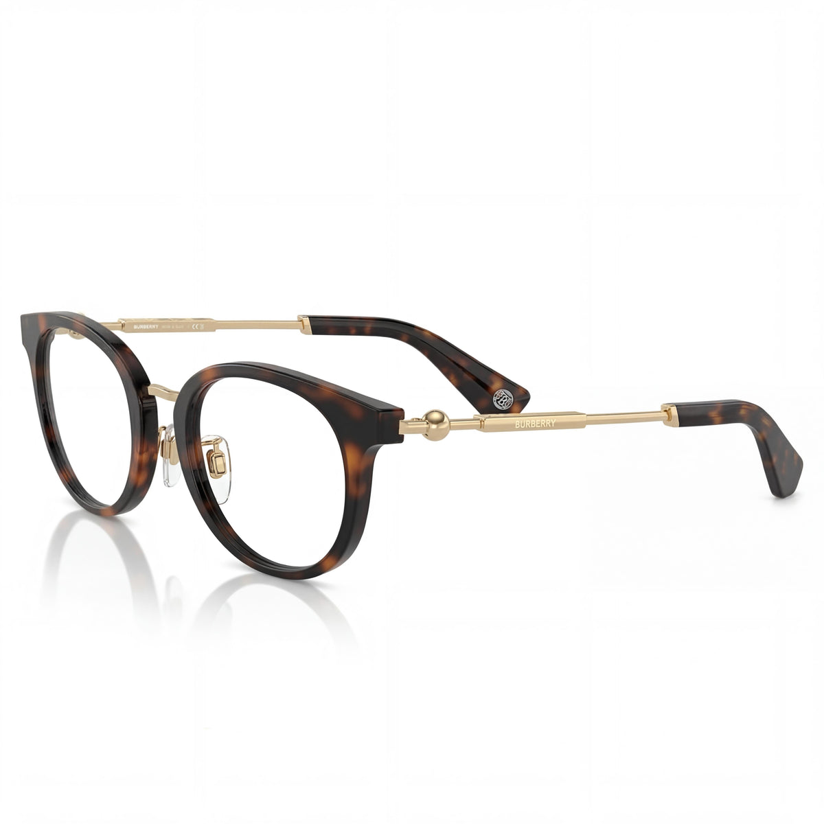 BURBERRY Be 2413d Women's Injected Dark Havana Frame with Clear Polycarbonate Lenses 48-21-140mm, Photo 1