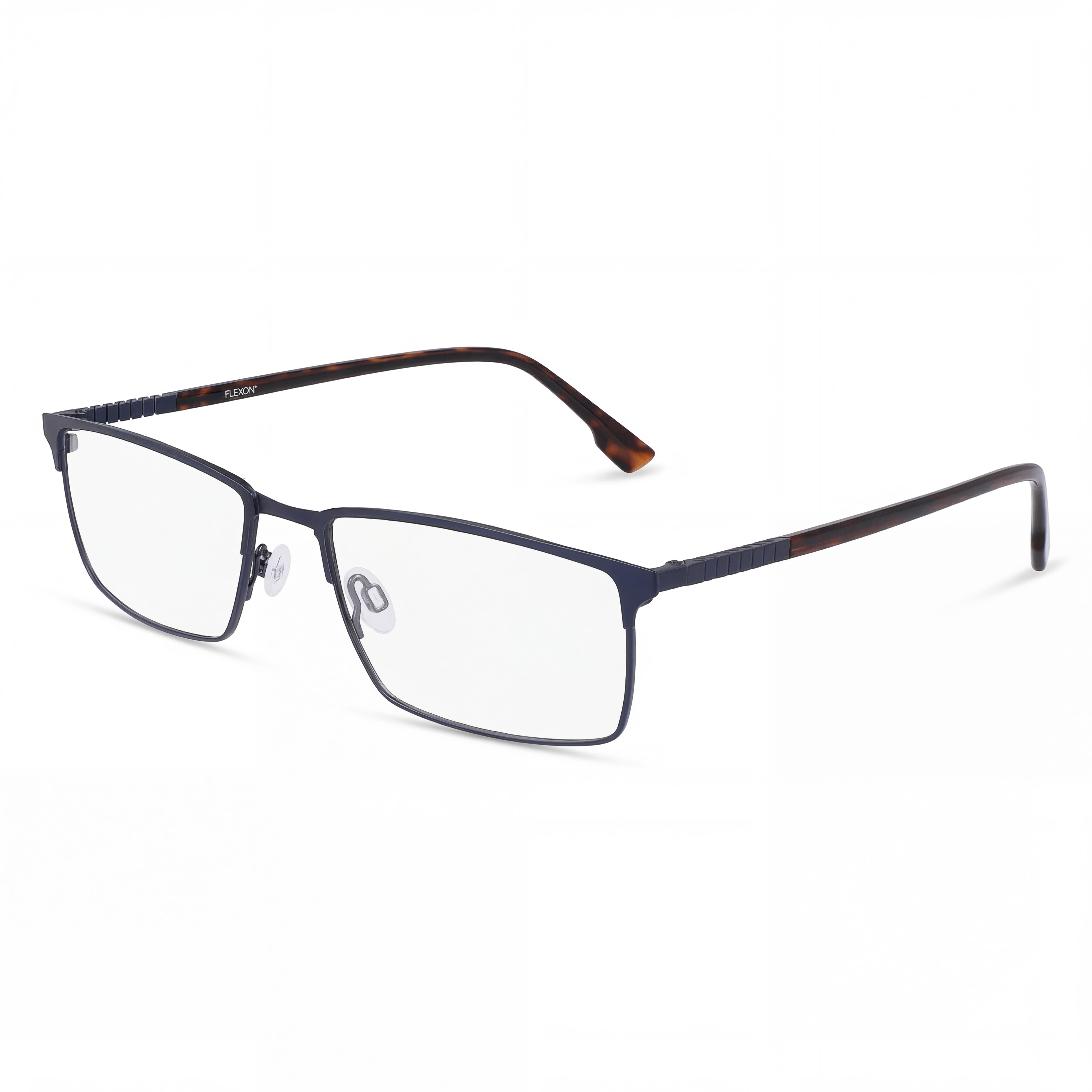 Flexon E1129 Unisex Acetate Frame in Matte Navy Color with Polycarbonate Lenses and 59mm Lens Width, Photo 1