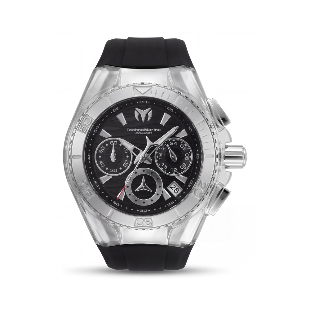 TechnoMarine TM-120034 Cruise Women's Quartz Chronograph Watch Black & Grey Luminous 40.57mm