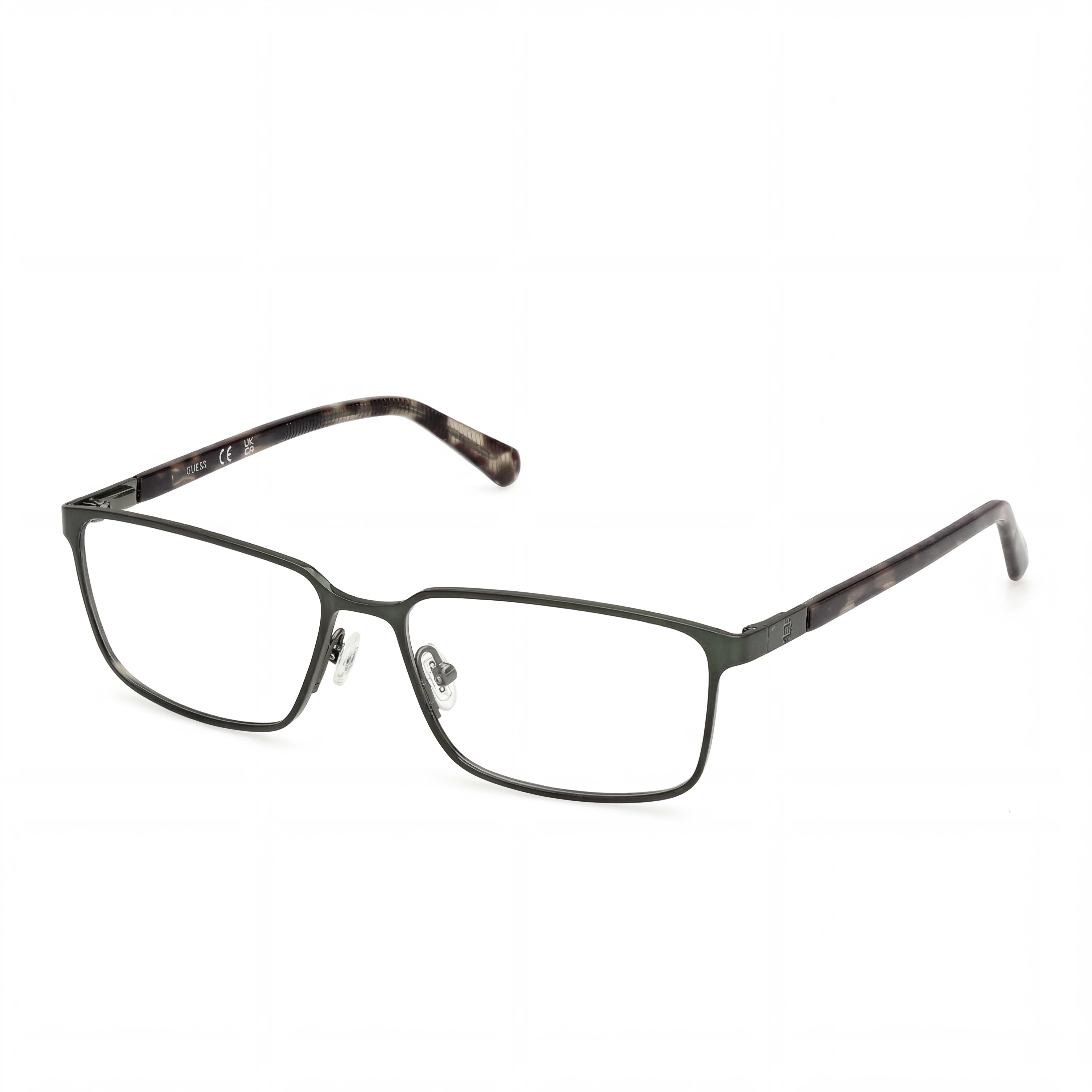 GUESS Gu50244 Unisex Metal Frame Eyewear featuring Matte & Shiny Dark Green Finish, 55-16-145mm Size, Photo 1