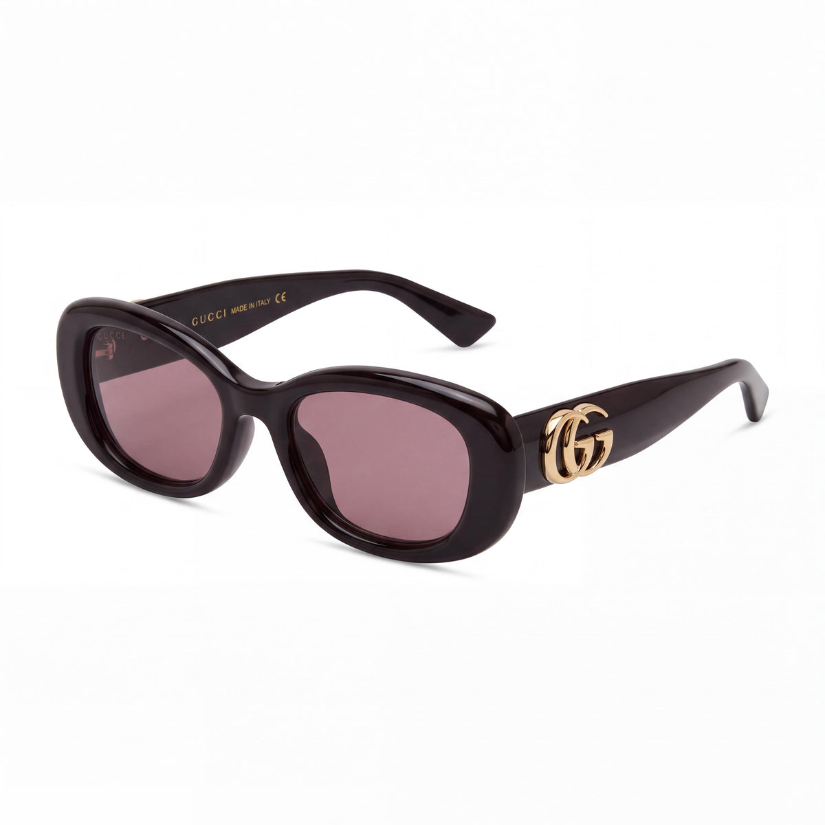 Gafas de sol Gucci Modern para mujer con montura ovalada de plástico no polarizado, montura marrón violeta, lentes moradas, 53-18-145 mm, Photo 1