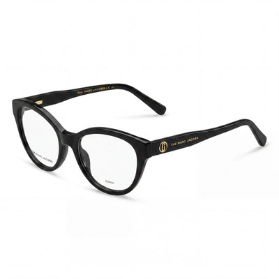 Marc Jacobs Classic Women's Eyewear with Black Acetate Frame and Black Polycarbonate Lenses, 52mm Lens Width