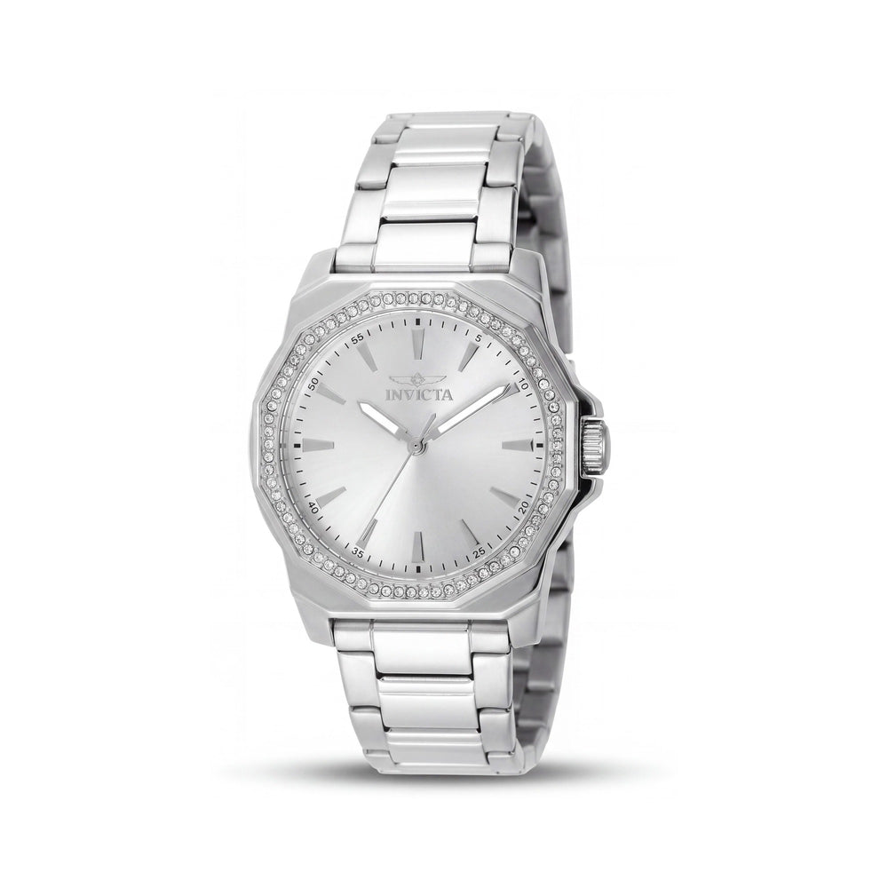 Reloj Invicta Speedway 49110 de cuarzo para mujer, brazalete de acero inoxidable plateado de 34 mm