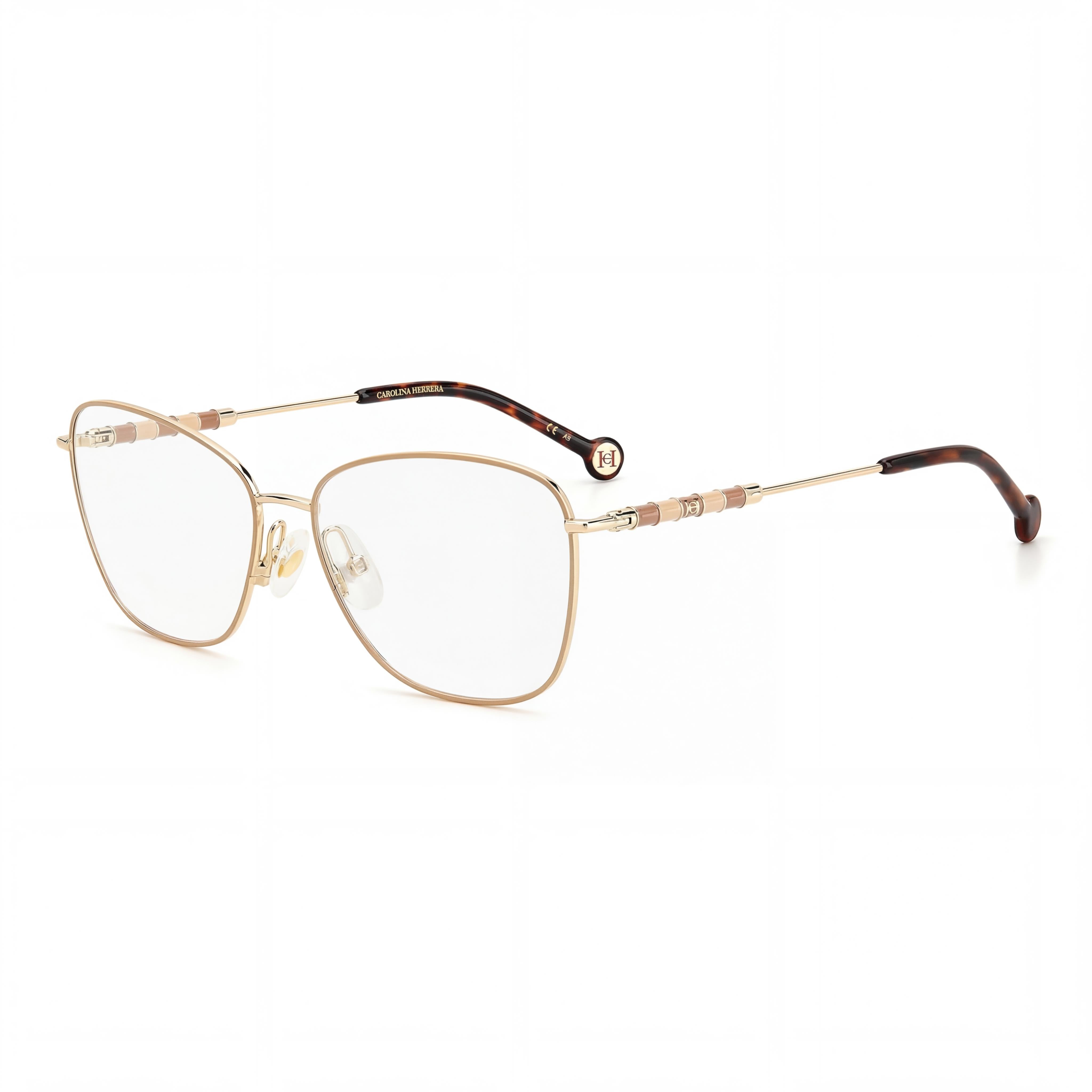 Carolina Herrera Montura Dorada Nude de Acero Aleado para Mujer, Lentes no Graduadas 55mm, Photo 1