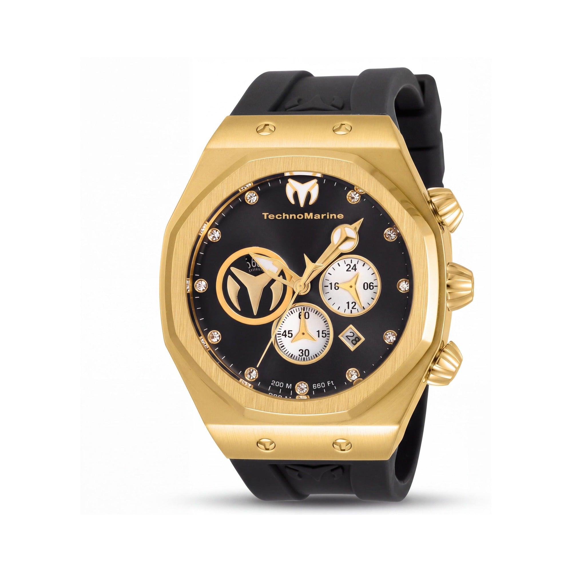TechnoMarine Reef TM-520002 Men's Quartz Stainless Steel Watch with Black Dial & Second Hand, 45mm, Photo 1