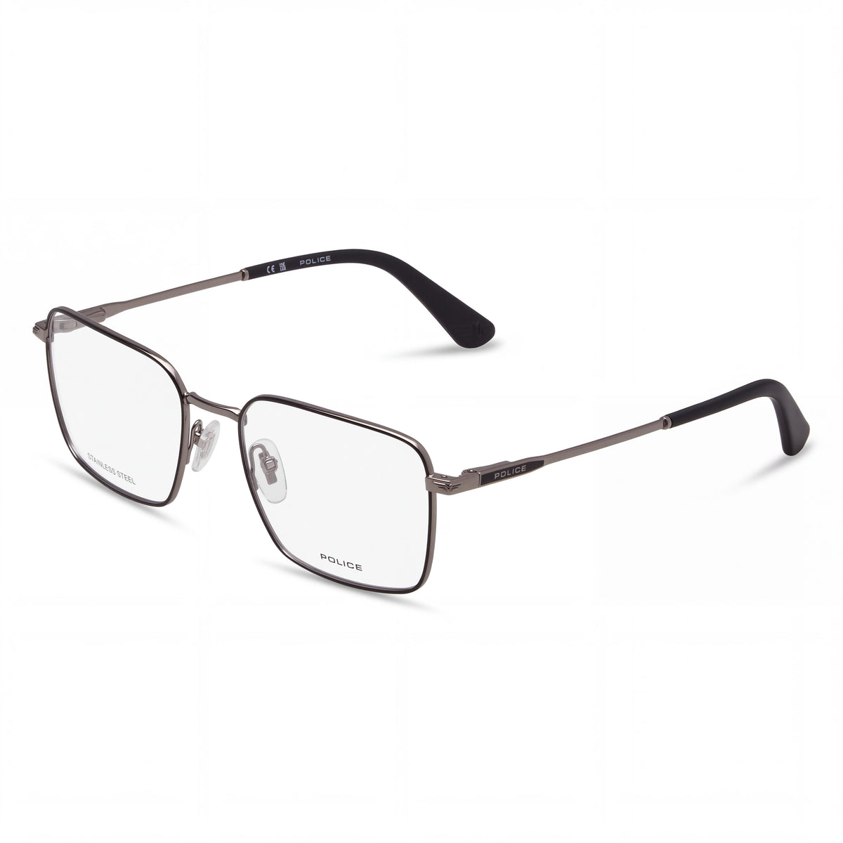 Police Vplg69 Men's Classical Metal Eyeglasses, Shiny Ruthenium W/Coloured Parts, 53mm, Photo 1