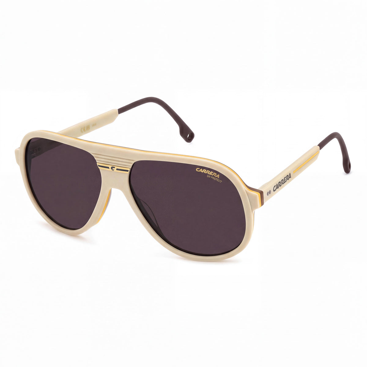 Gafas de sol Carrera C SPORT 07/S para mujer, estilo aviador deportivo y moderno, montura de celulosa color beige, lentes color granate, 59 mm, Photo 1