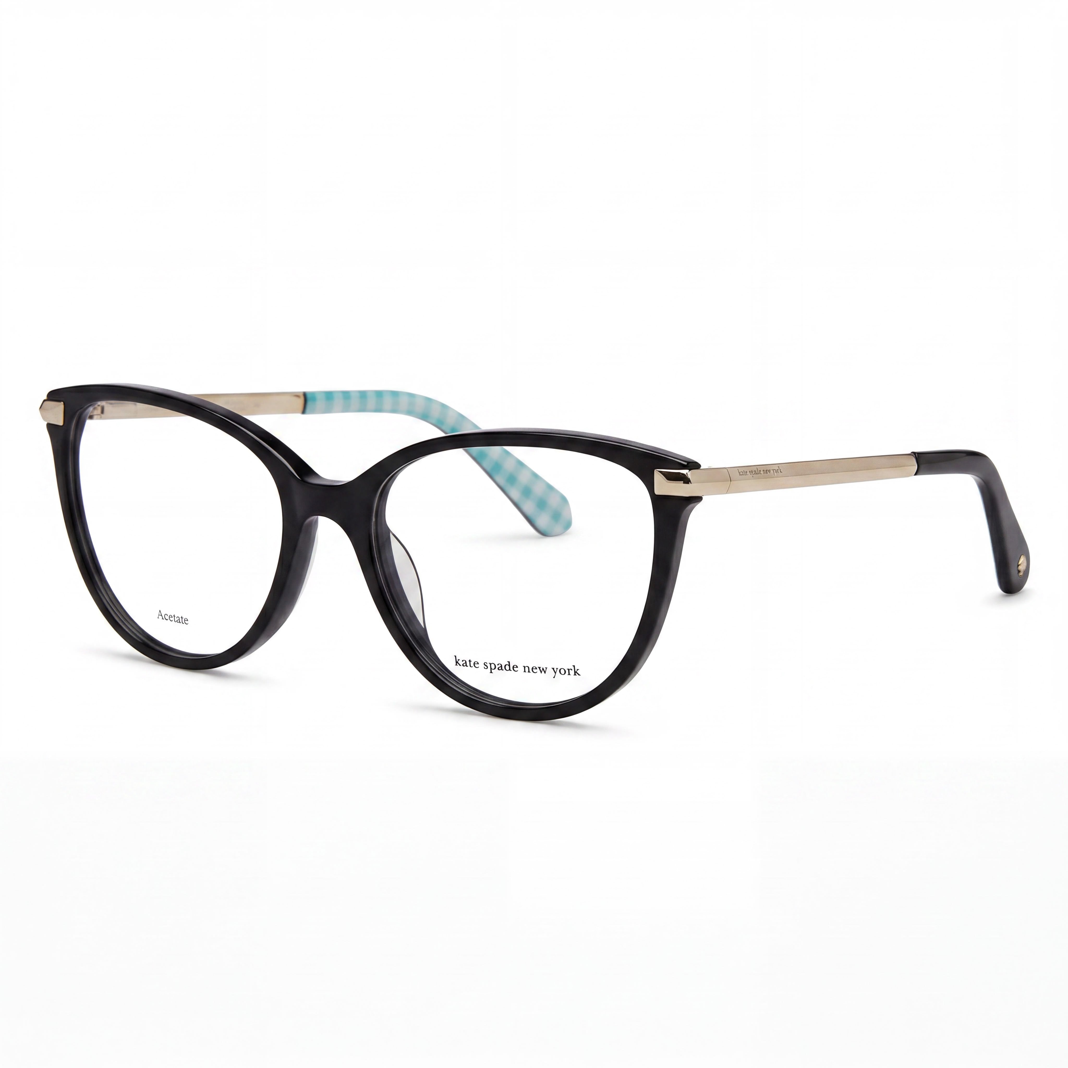 Kate Spade New York Washable Women's Cat Eye Acetate Black Non-Polarized Polycarbonate 54mm Eyeglasses, Photo 1