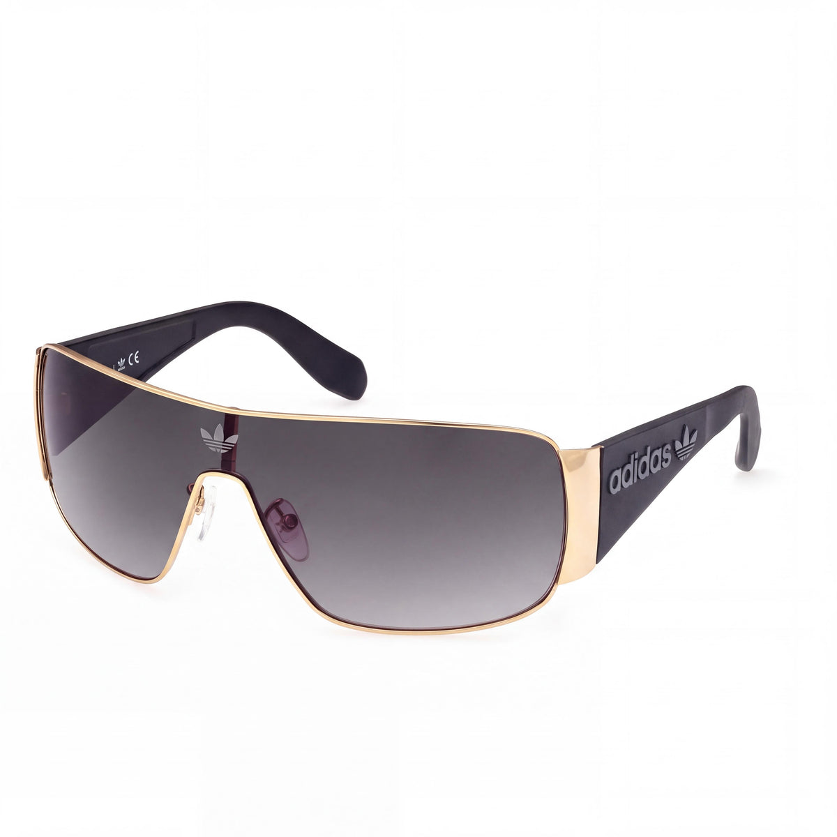adidas Originals Comtemporary Men's Gold Metal UV Protection Sunglasses Smoke Dark Grey Gradient 125mm, Photo 1