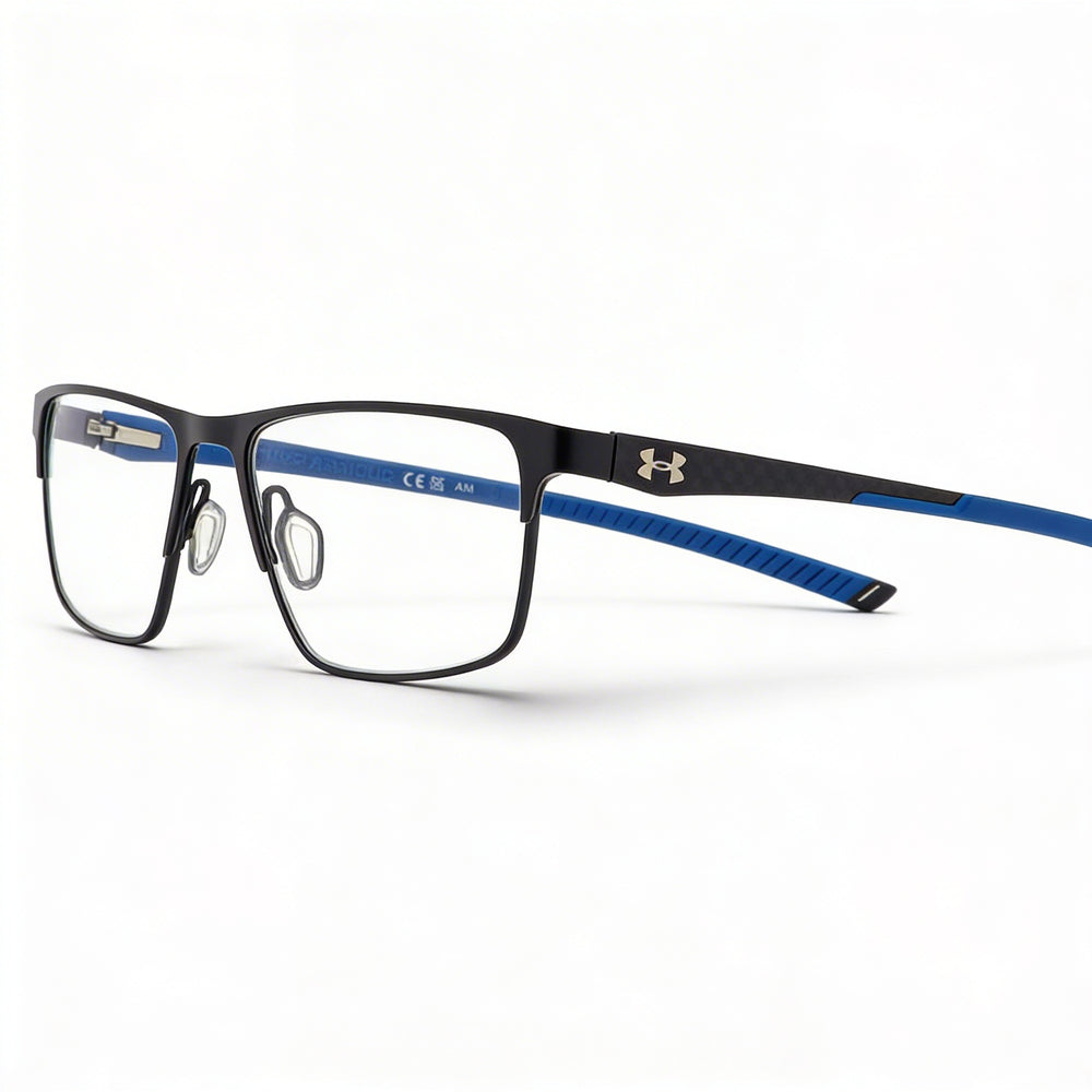 Under Armour Casual Men's Alloy Steel Frame Non-Polarised Sunglasses in Matte Black Blue 56mm