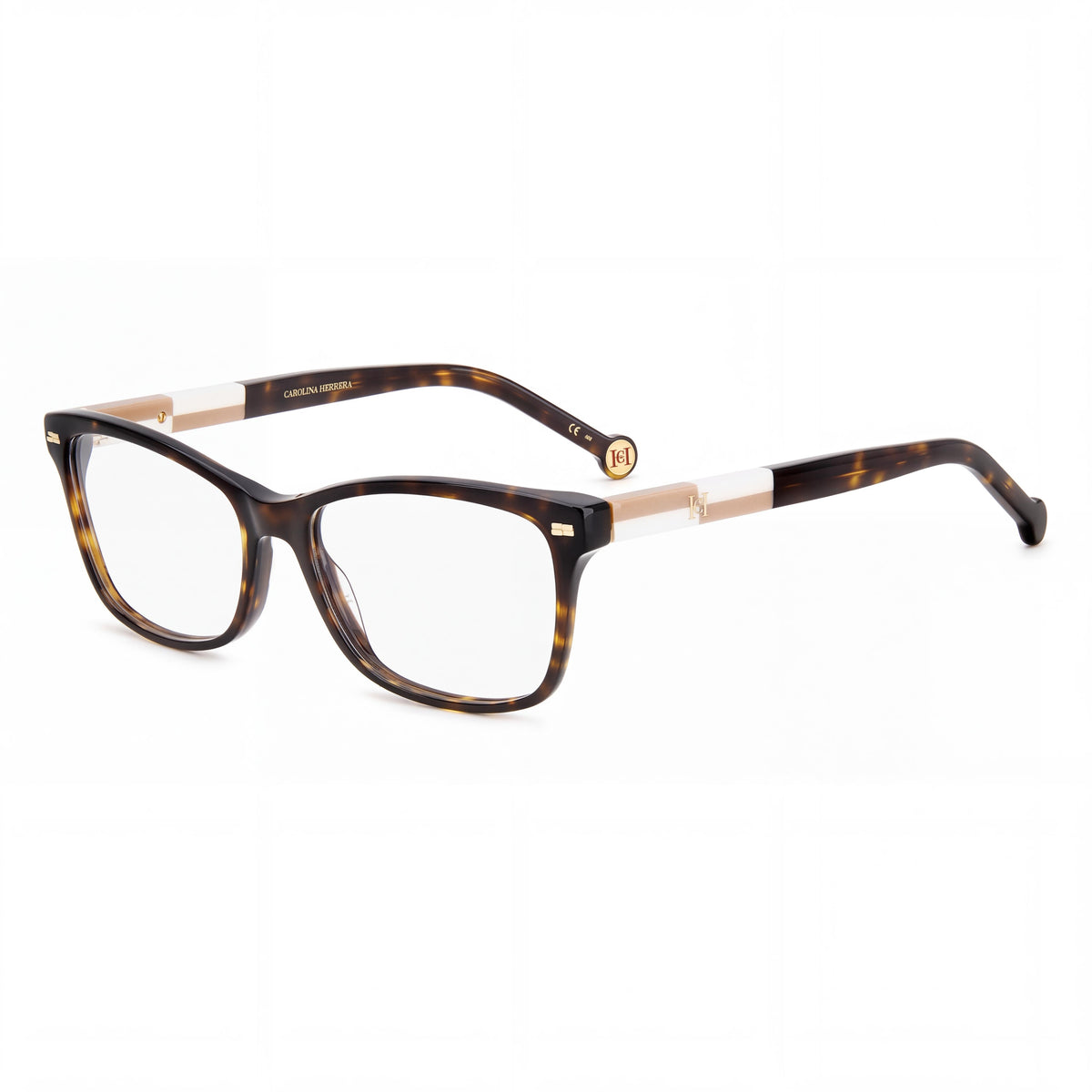 Carolina Herrera 0160 Women's Multicolored Plastic Frame Eyewear with Polycarbonate Havana Beige Lenses 54mm, Photo 1