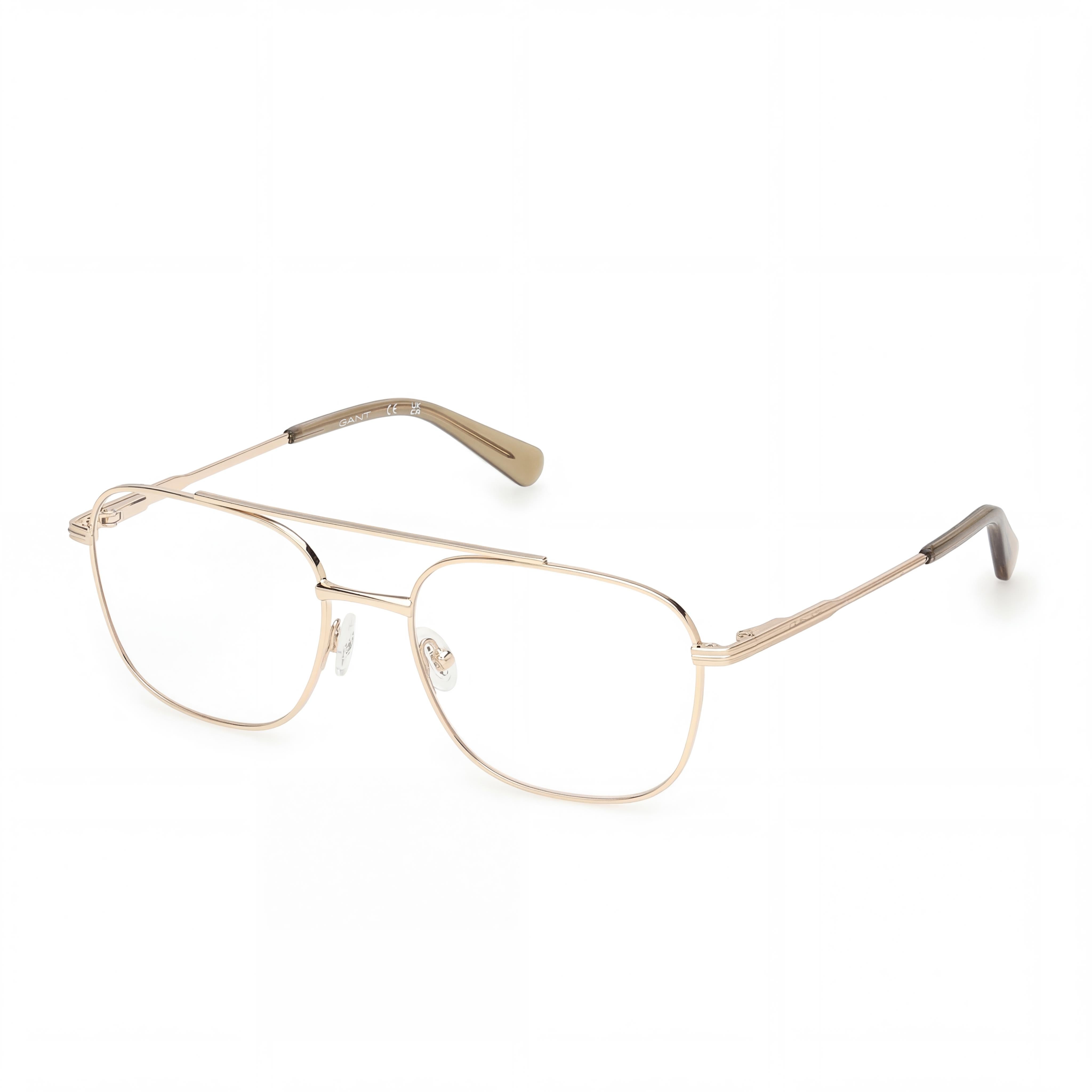 GANT Classic Modern Unisex Eyeglasses featuring a Gold Frame with a Shiny Pale Gold finish, Size 54-18-145, Photo 1