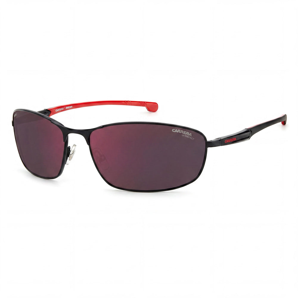 Gafas de sol Carrera Classic unisex de acero inoxidable en negro y rojo con lentes de policarbonato con protección UV, ancho de lente de 64 mm