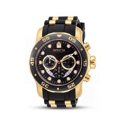 Invicta Men's Pro Diver Gold-tone Stainless Steel Black Dial Quartz Watch 48mm