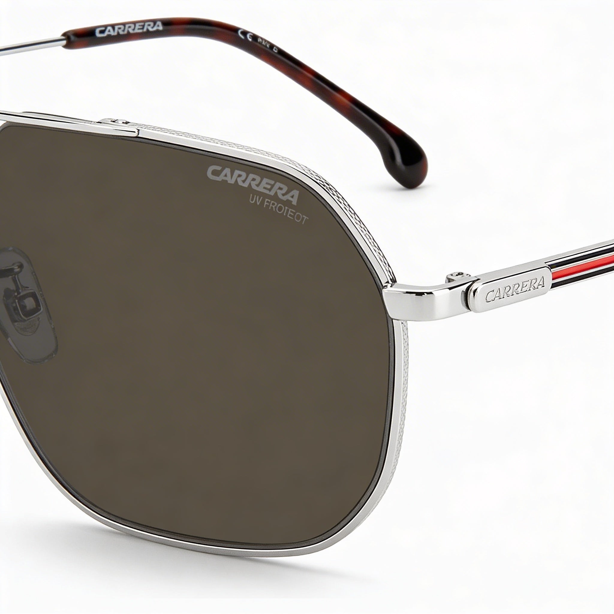 Carrera 1035 Unisex Stainless Steel Palladium Silver Frame Dark Brown Lens UV Protection Sunglasses 58mm, Photo 2