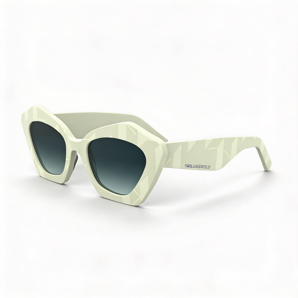 Gafas de sol para mujer Karl Lagerfeld Kl6199s, protección UV, acetato blanco, lentes azules degradadas - Talla M