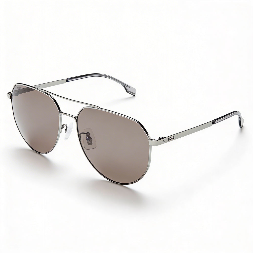 Hugo Boss Tech & Innovation Unisex Pilot Stainless Steel Ruthenium UV Protected Sunglasses 61mm