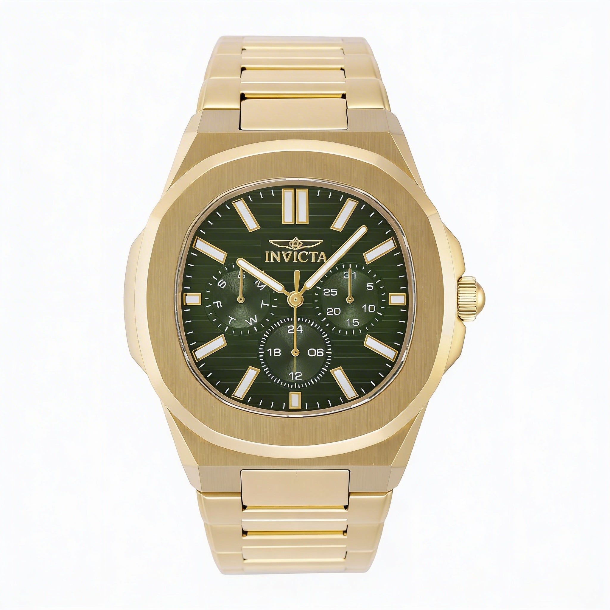Reloj Invicta Speedway 48523 unisex de acero inoxidable dorado con cronógrafo y esfera verde, 41 mm, Photo 1