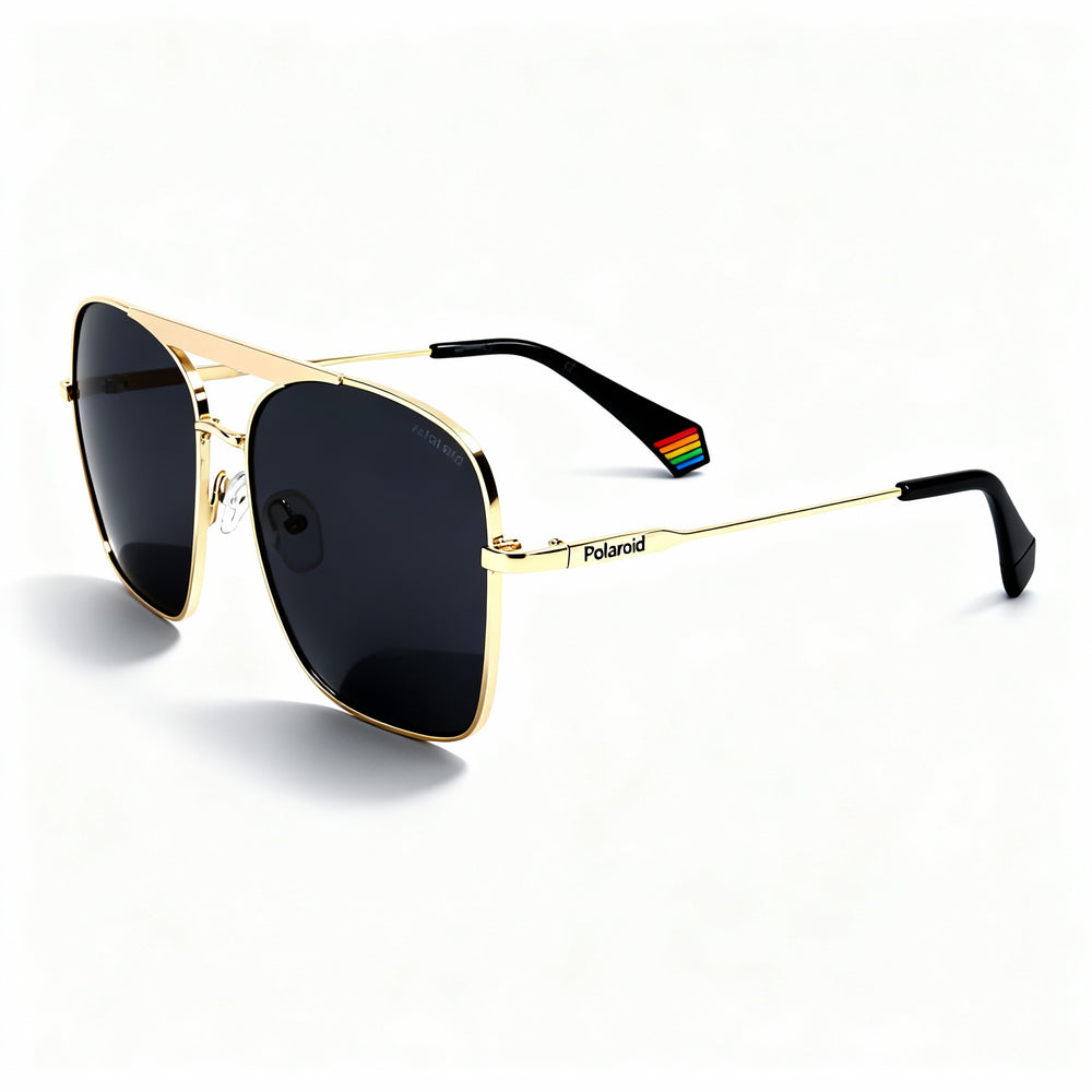 Polaroid Modern Women's Alloy Steel Frame Grey Polarized Polycarbonate Lens Sunglasses 59-16-145