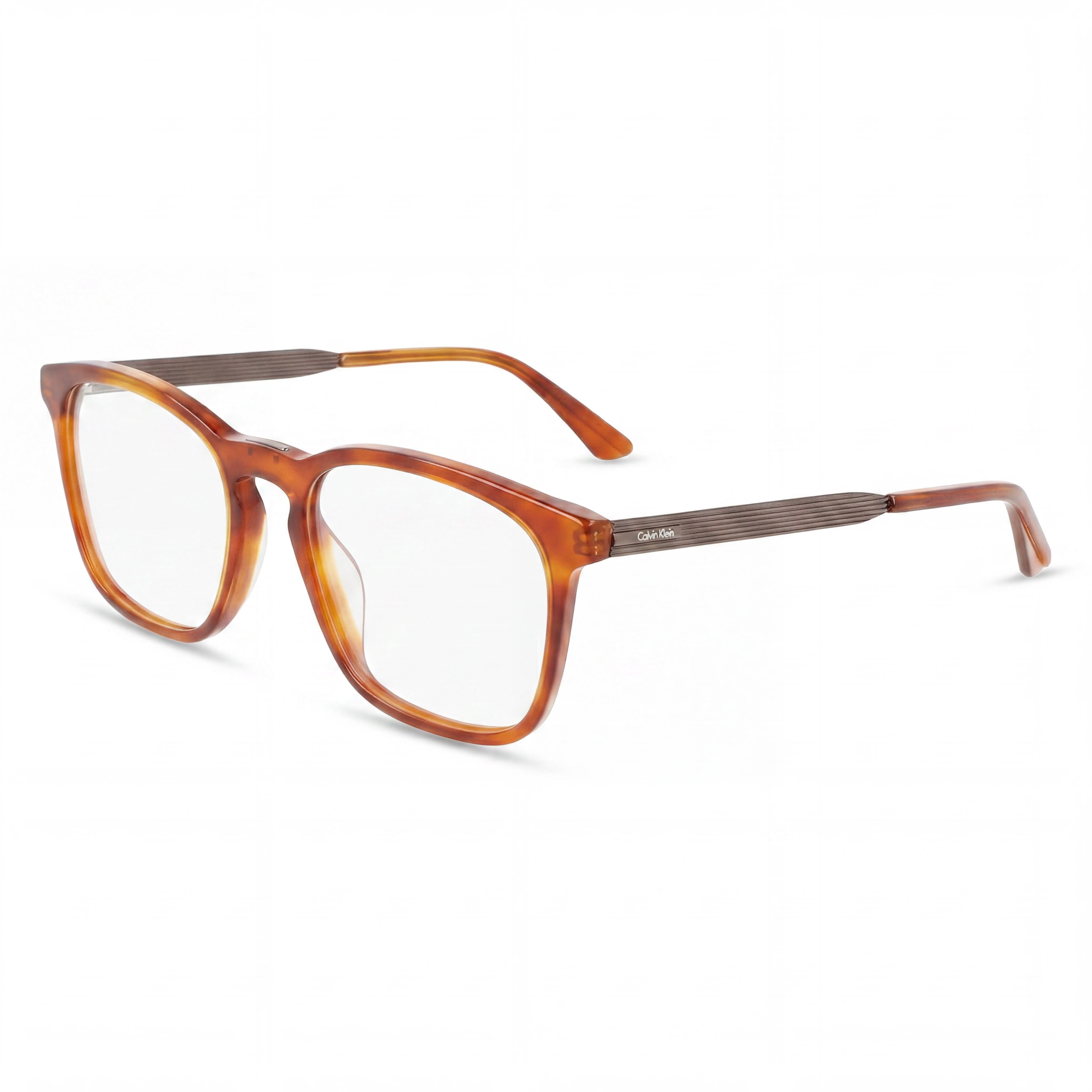 Gafas de sol unisex Calvin Klein CK22503, cuadradas, informales, con montura completa, de acetato color rubio habana, con lentes de 53 mm de ancho., Photo 1