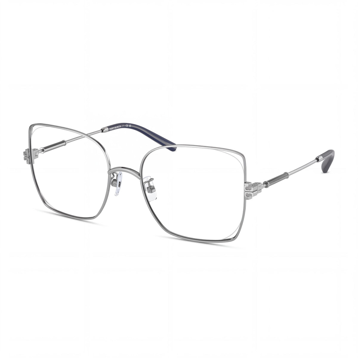 Tory Burch Ty 1079 Men's Eyeglass Frames, Featuring a Square Style with a Silver Metal Frame, Size 52-18-140mm, Photo 1