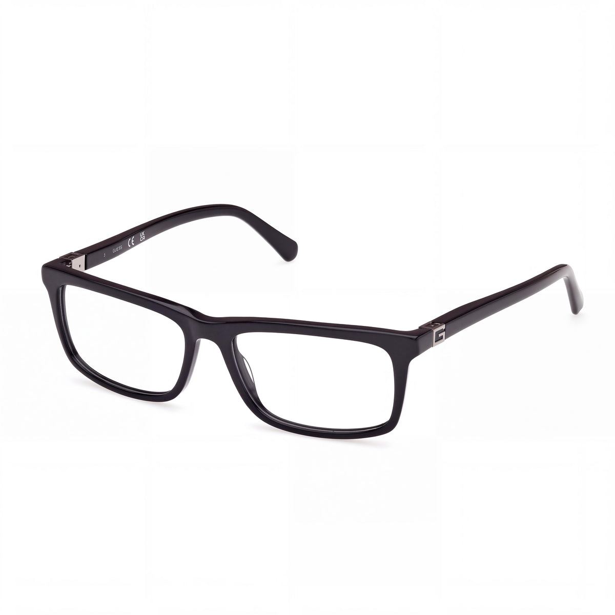 Gafas unisex GUESS Gu50190 con montura de plástico negro brillante, lentes de policarbonato y un ancho de lente de 58 mm, Photo 1