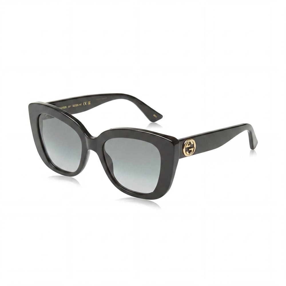 Gafas de sol Gucci para mujer, estilo casual, con montura cuadrada de acetato, color azul habano y marrón, con protección UV y lentes de plástico de 54 mm