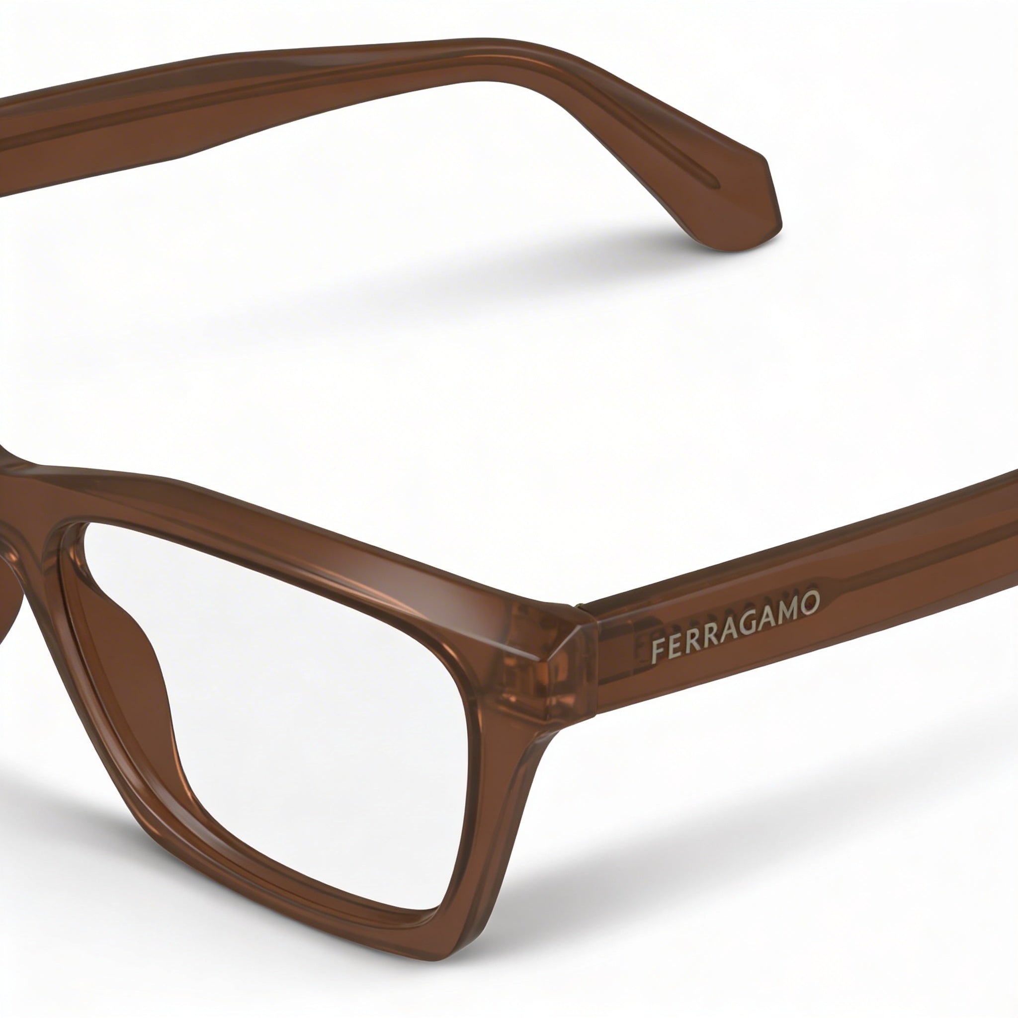 Salvatore Ferragamo Sf2986 Men's Acetate Transparent Brown Frames 53mm, Photo 2