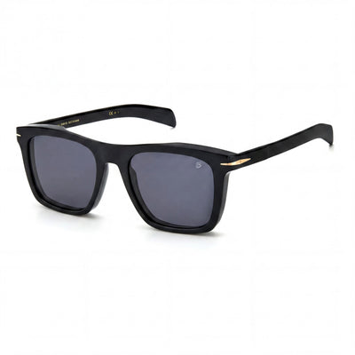 Gafas de sol David Beckham DB 7000/S para hombre, montura clásica de acetato negro y dorado, 51 mm, protección UV 400
