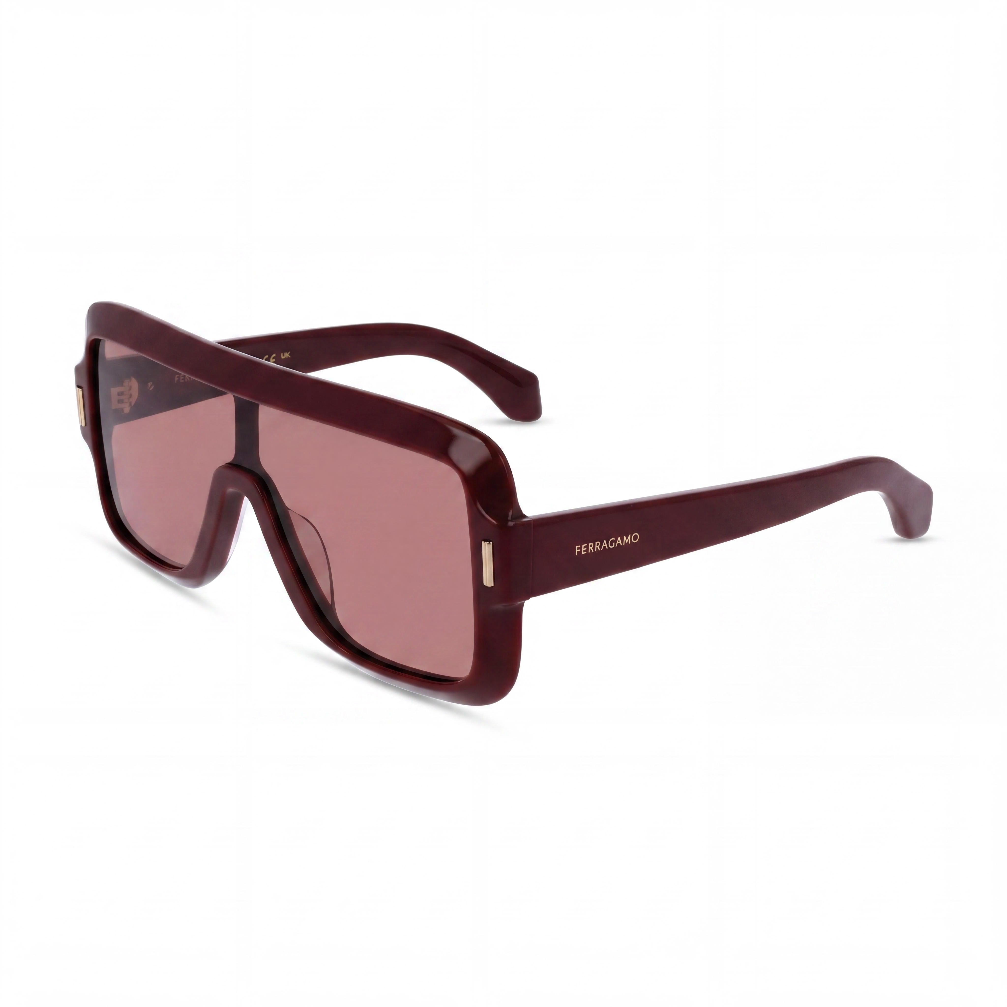 Ferragamo Sf2061se Women's Burgundy Acetate Frame Sunglasses with UV 400 Protection, 55mm Lens, Photo 1